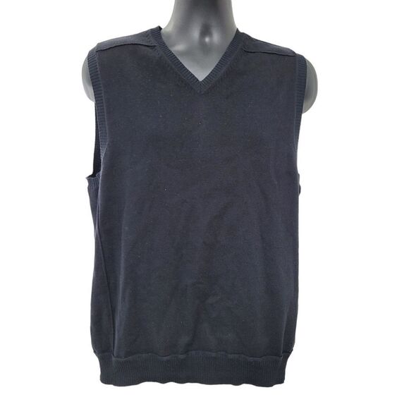 2/$20 Point Zero Black V-Neck Vest Sweater Size: Large - Picture 1 of 7